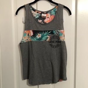 Grey and tropical PINK tank